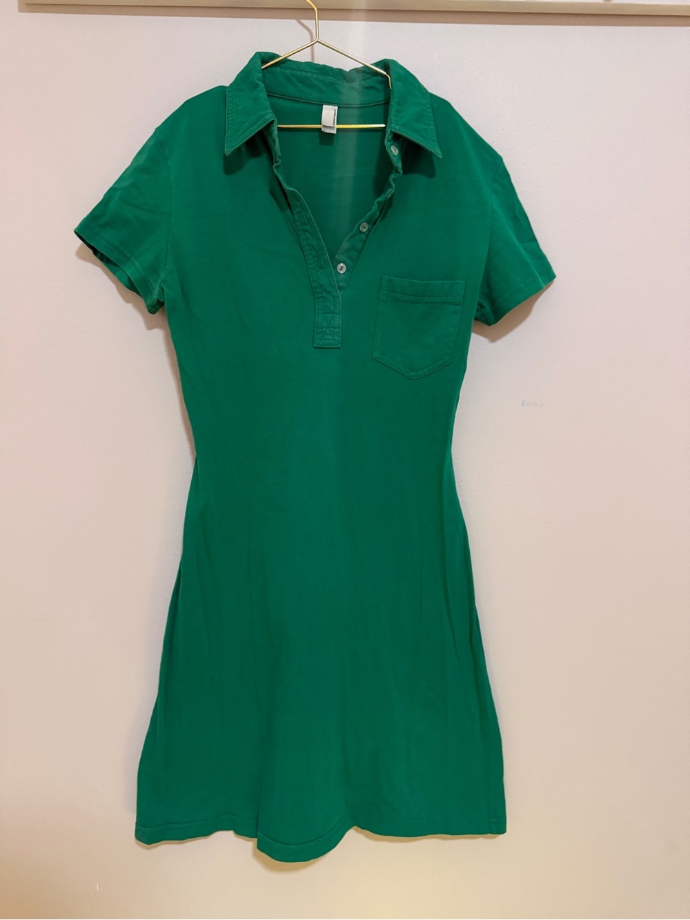 American Apparel Green Polo Shirt Dress